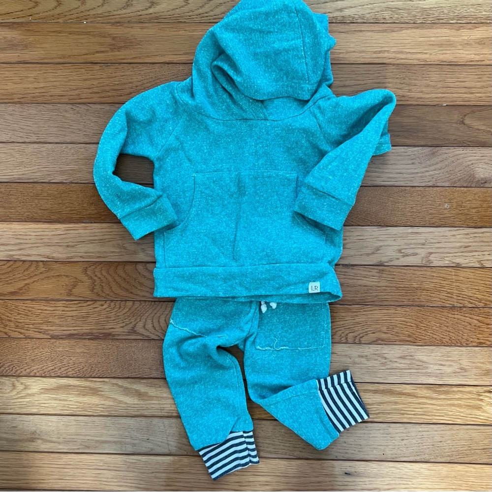 Lulu & Roo Blue-Green Hoodie and Pants Set